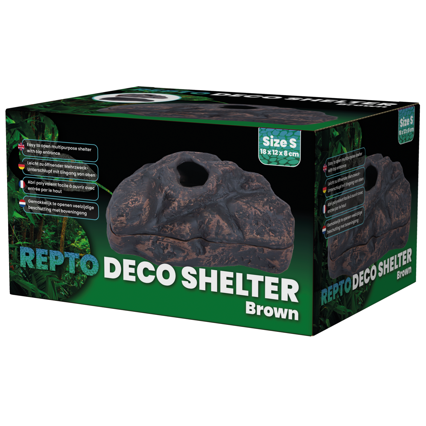 REPTO DECO SHELTER BROWN S/M/L