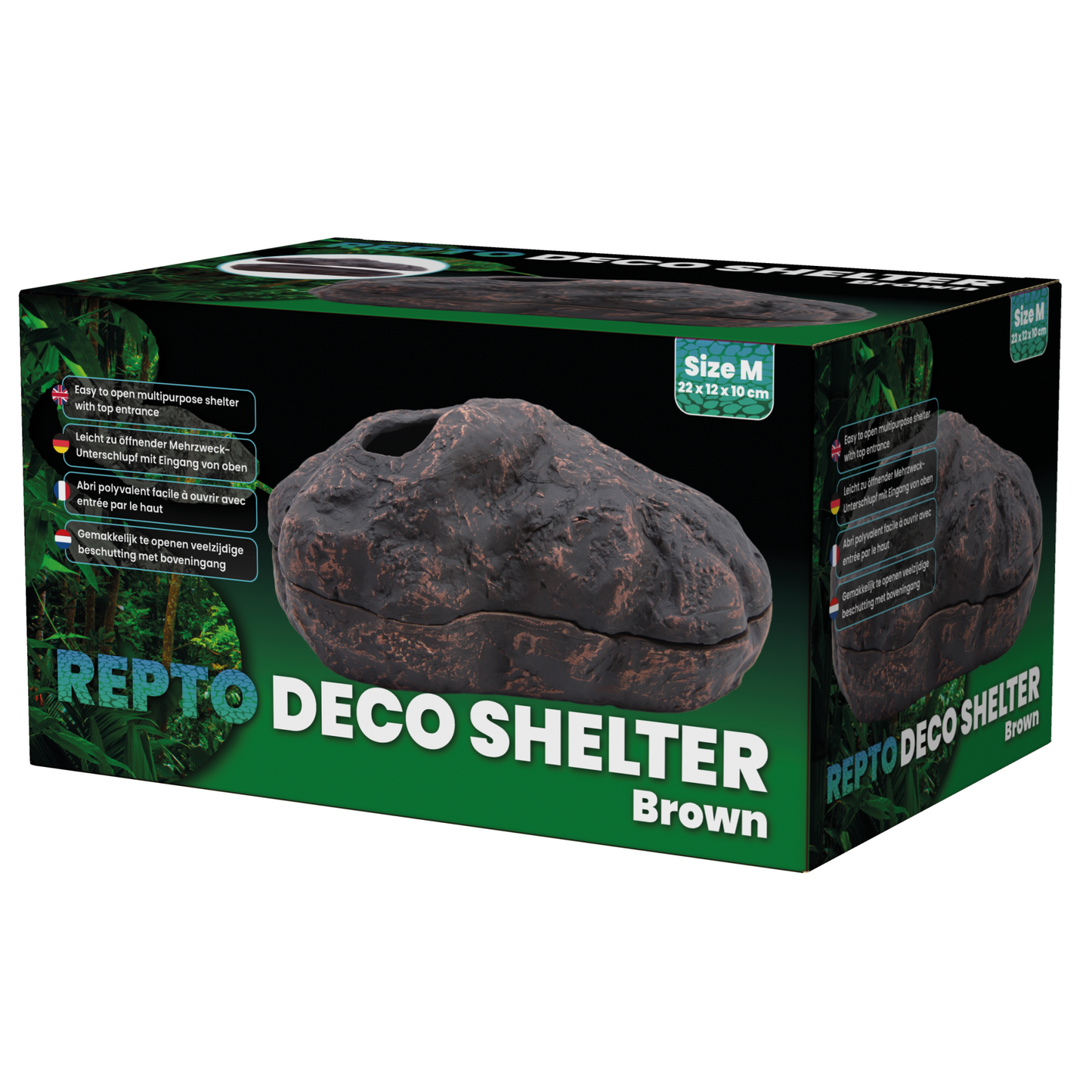 REPTO DECO SHELTER BROWN S/M/L